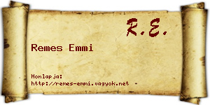 Remes Emmi névjegykártya